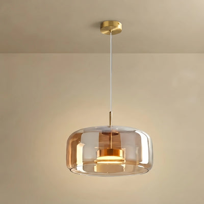 Vetro Modern Hand-Blown Pendant Lamp — Smoked Glass & Metal Accent for Kitchen Island