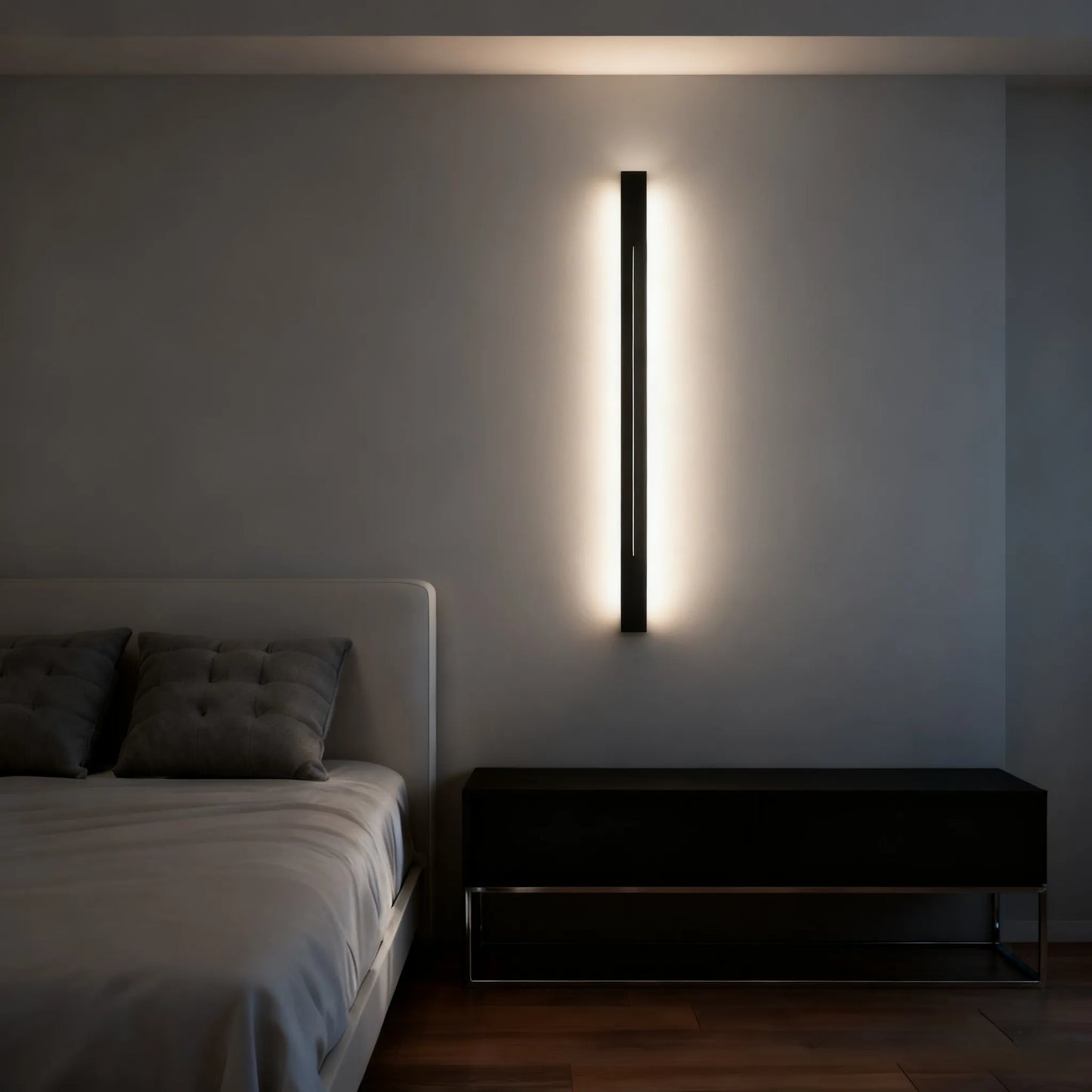 Arcato Minimalistische LED-Wandleuchte – Schwarz/Gold fürs Schlafzimmer