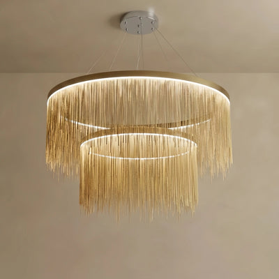 Velora Royal Pendant Light –Gold/Satin Nickel Metal Finish for Living Room