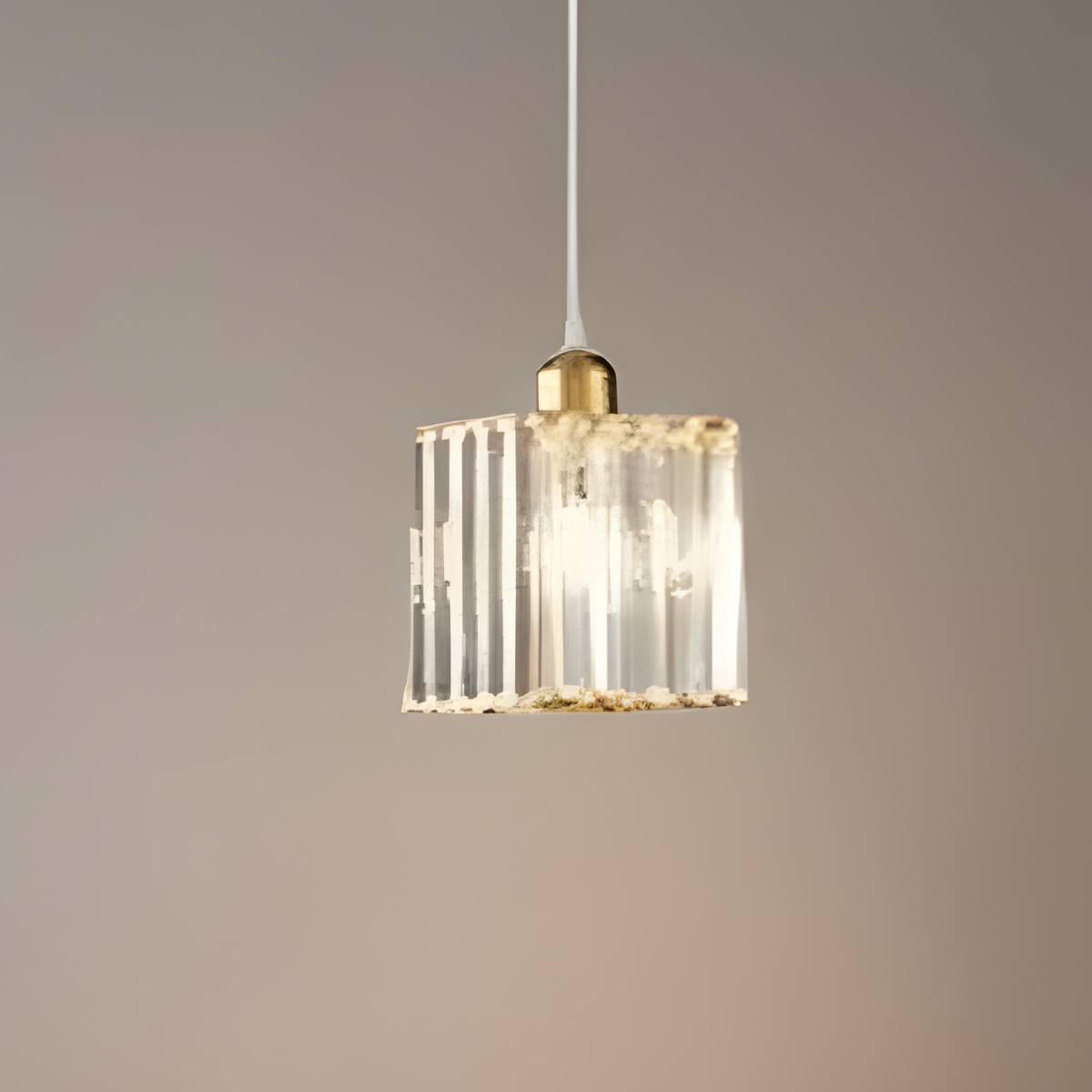 Lámpara colgante Vetro - Nórdica, metal negro/dorado y cristal LED