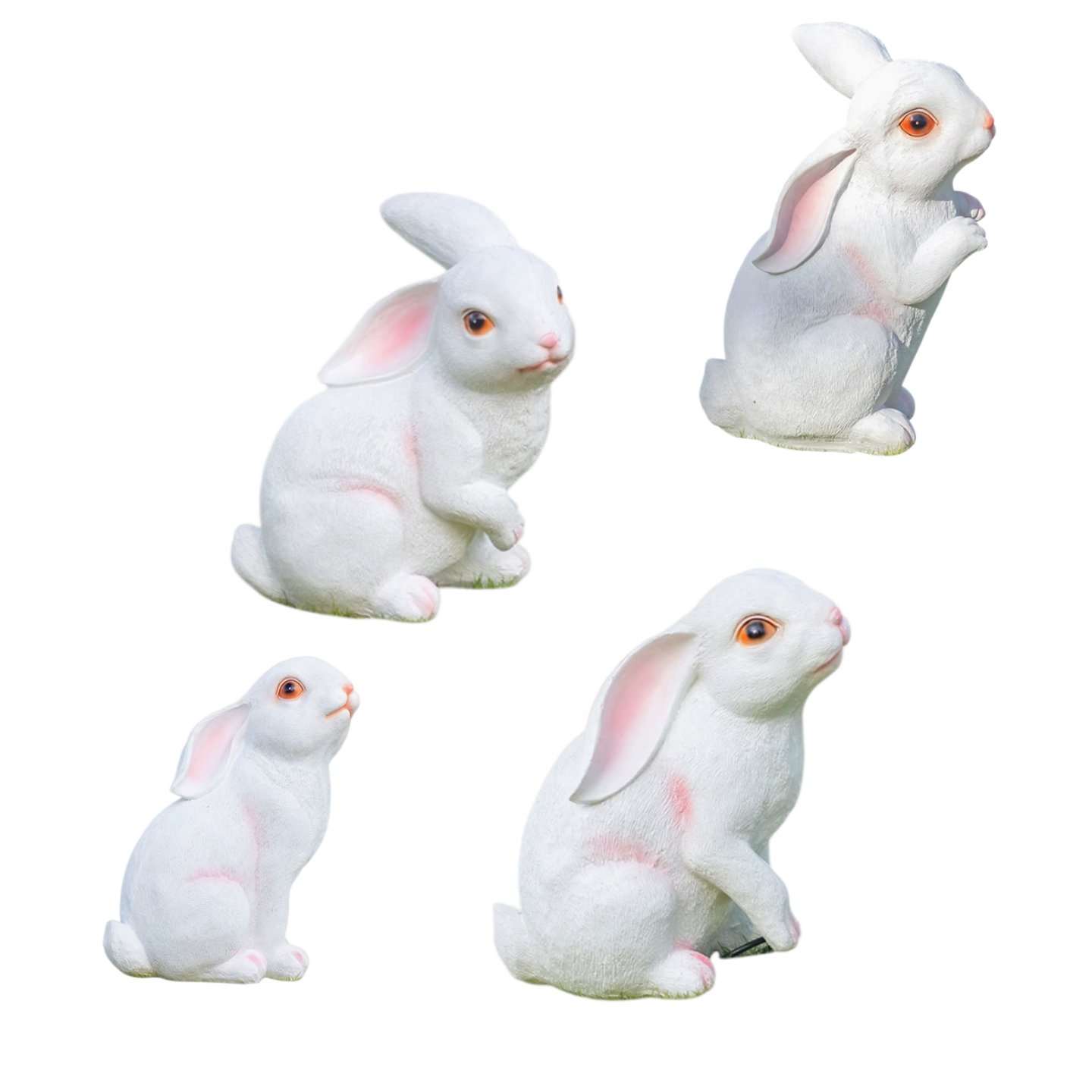 Vivara Easter Bunny Lawn Lamp — Fiberglass & Resin White for Garden