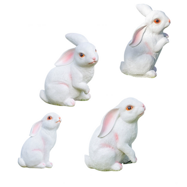 Vivara Easter Bunny Lawn Lamp — Fiberglass & Resin White for Garden