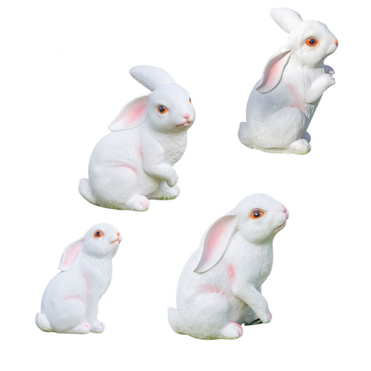 Vivara Easter Bunny Lawn Lamp — Fiberglass & Resin White for Garden