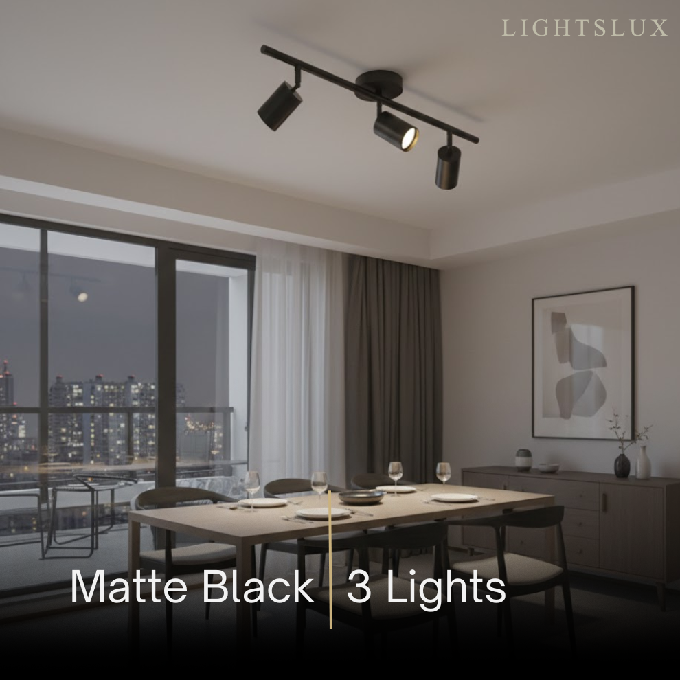 Arcato Minimalist Linear Track Light – Brushed Gold/Matte Black for Living/Study Room