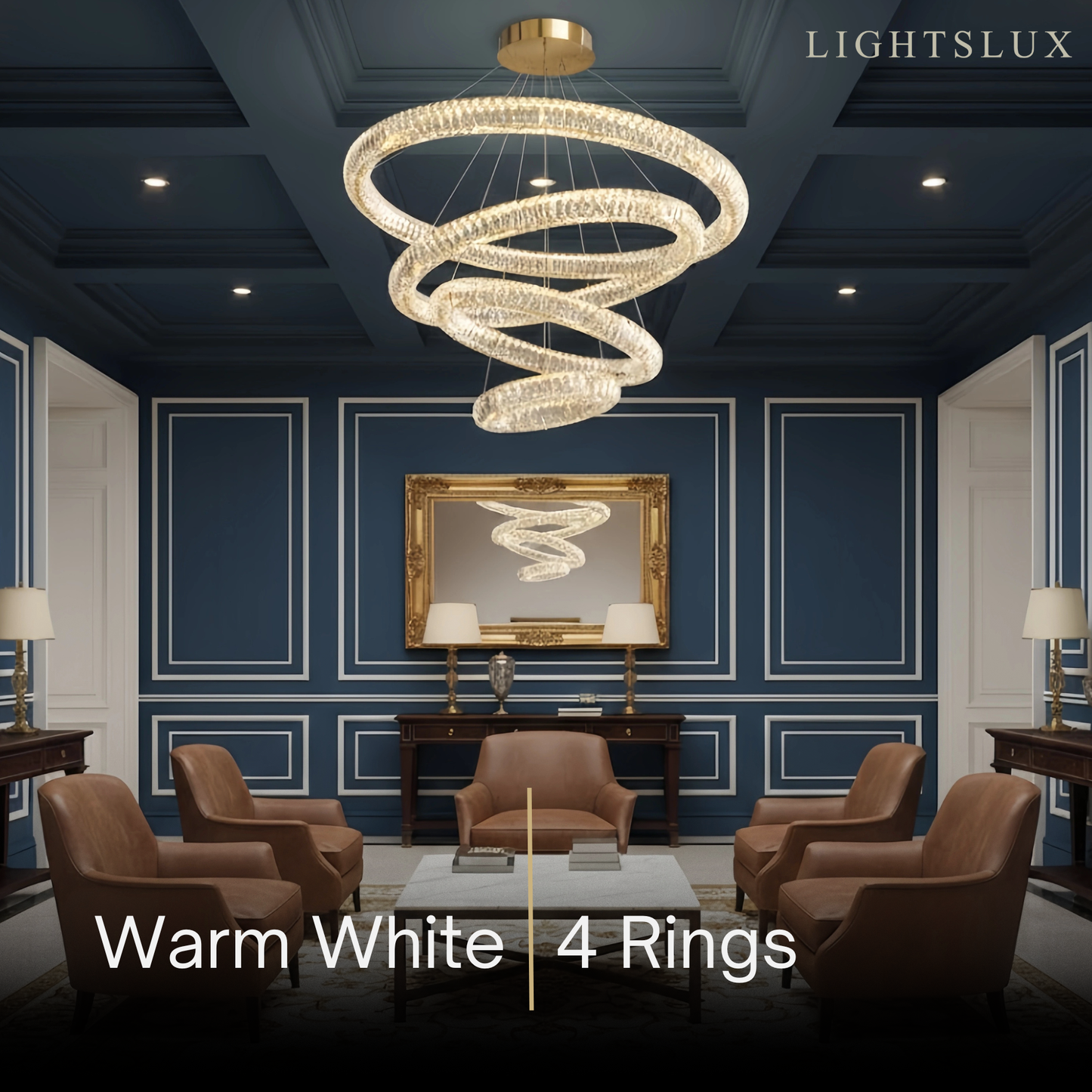 Excelis Luxury Tiered Crystal Chandelier – K9 Crystals Gold Finish Celestial Glow