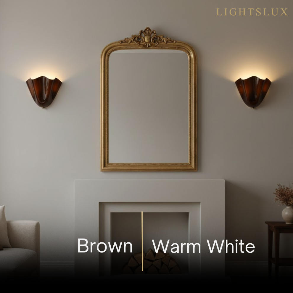 Organic Sculptural Wall Light — Petal-Form Earthy Tone for Bedroom