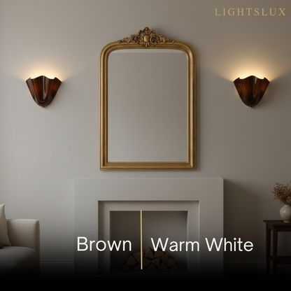 Organic Sculptural Wall Light — Petal-Form Earthy Tone for Bedroom