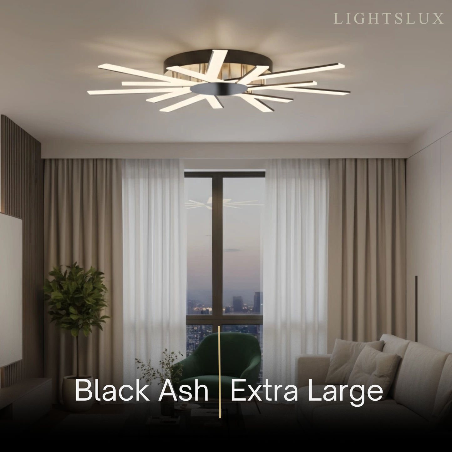 Nebula Modern Star Radiating Ceiling Light – Black/GoldAcrylic Rods for Living Room