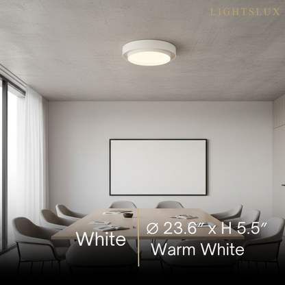 Contemporary Cylinder Ceiling Light — Matte Neutral LED for Living Room