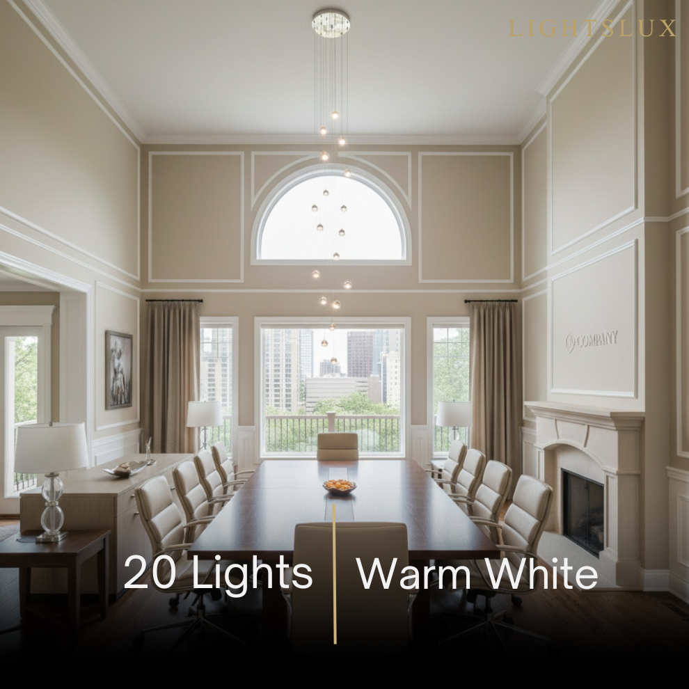 Excelis Royal Crystal Chandelier – Clear Sparkling Crystals with Warm Ambient Glow Living Room