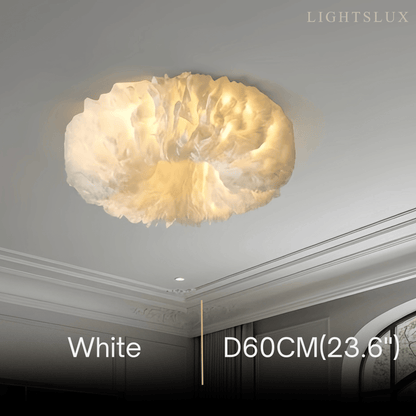 Lunara Art Deco Round Ceiling Light Art Feather