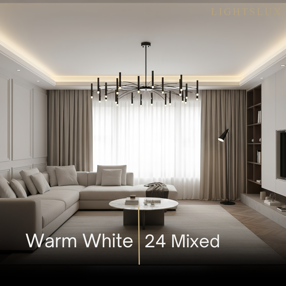 Nebula Modern Contemporary Candle Chandelier with Adjustable