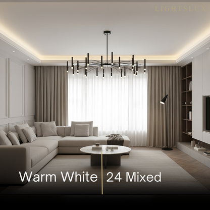 Nebula Modern Contemporary Candle Chandelier with Adjustable