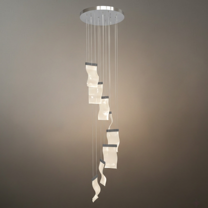 Excelis Royal Leaf-Layered Chandelier – Acrylic in Metallic Gold or Black Ash Dimmable