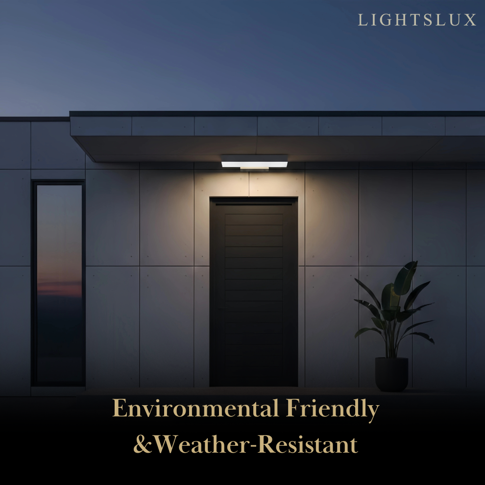 Arcato Minimalist Rectangle Black Wall Lamp-Waterproof for Outdoor