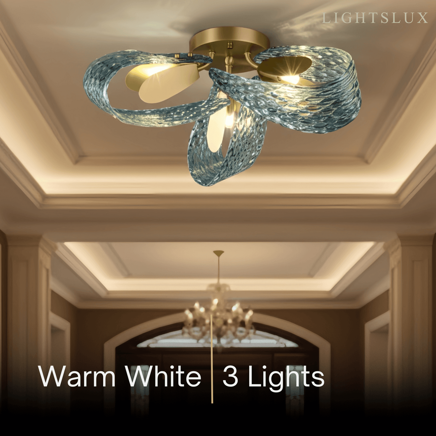 Art Deco Peacock Chandelier – Blue Feather Art Glass Contemporary for Dining Room Bedroom