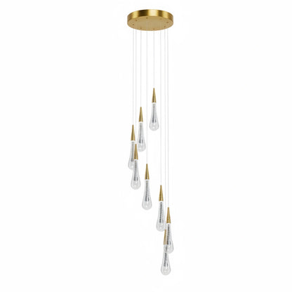 Excelis Luxury Crystal Drop Chandelier with Spiral Design