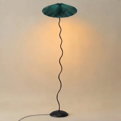 Zenno Modern Floor Lamp - Green/Red/White Metal & Fabric for Bedroom