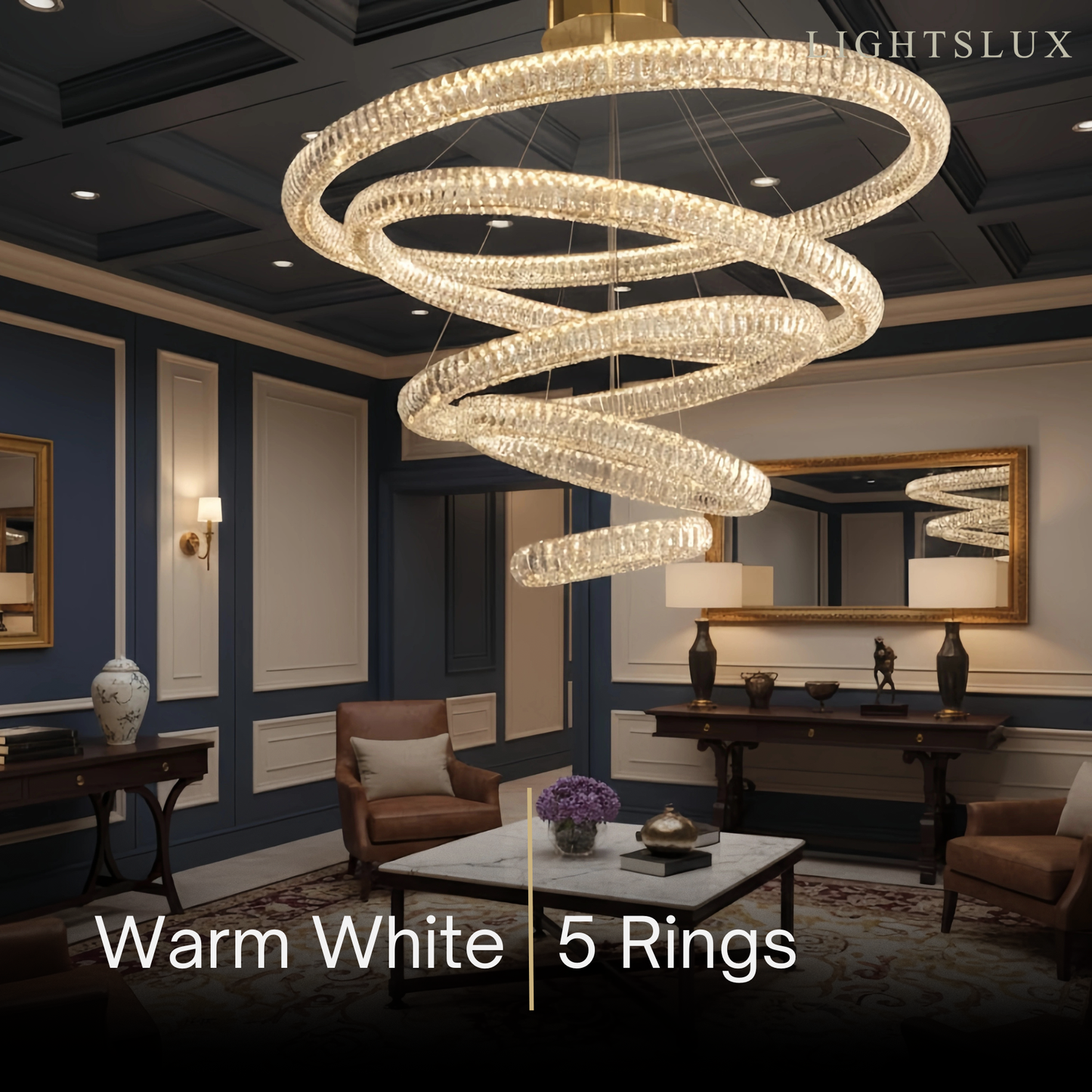 Excelis Luxury Tiered Crystal Chandelier – K9 Crystals Gold Finish Celestial Glow