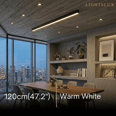 Lámpara de techo lineal LED minimalista Arcato - Negra para sala de estar