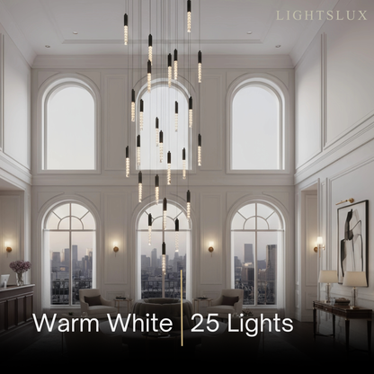 Luxury Cascade Crystal Chandelier – Reflecting & Refracting Light Brilliant Staircase