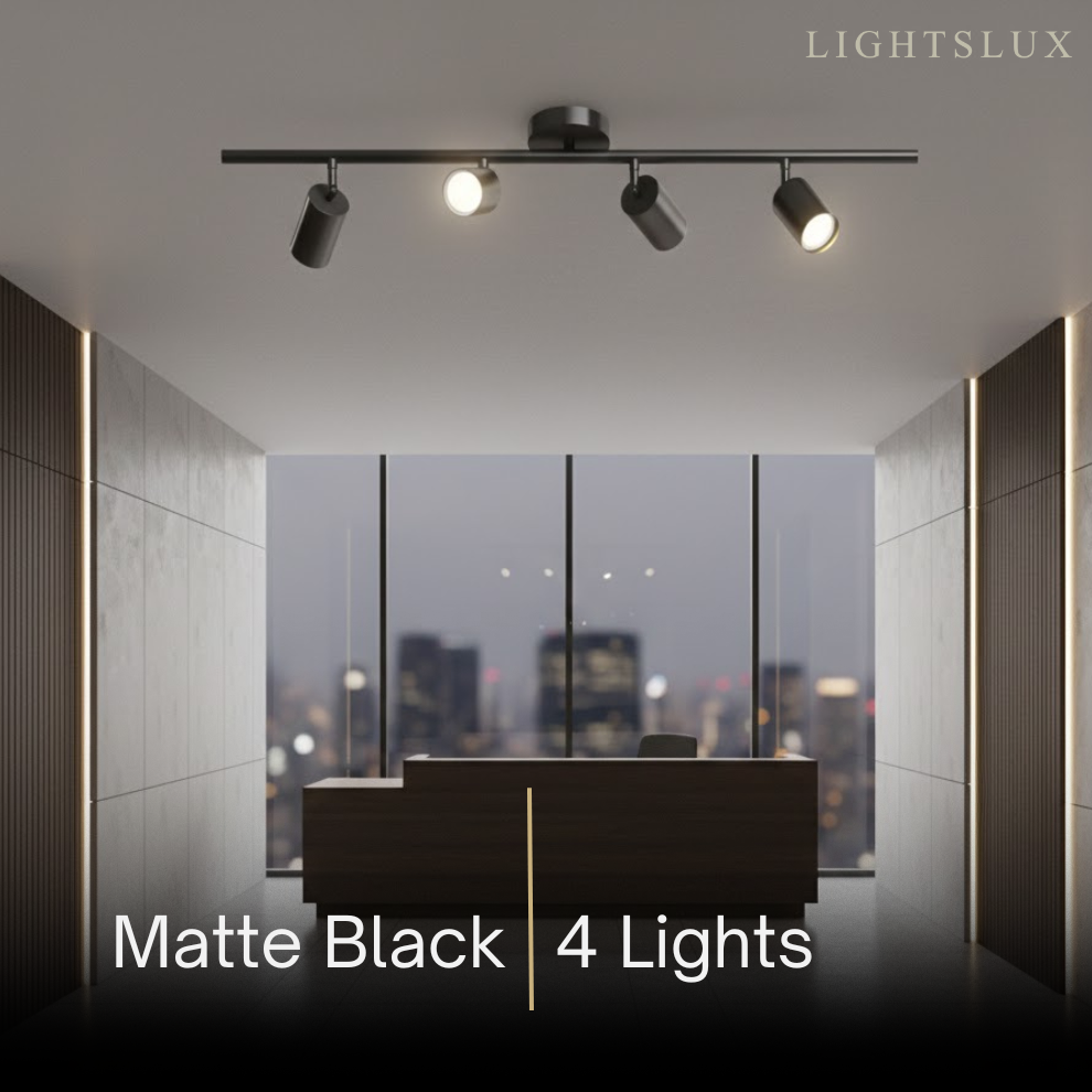 Arcato Minimalist Linear Track Light – Brushed Gold/Matte Black for Living/Study Room
