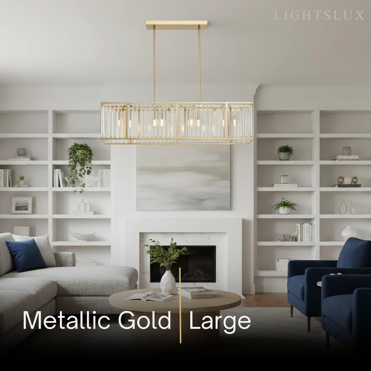 Excelis Modern Linear Chandelier – Metallic Accents for Refined Luxury Interiors
