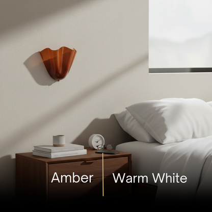 Organic Sculptural Wall Light — Petal-Form Earthy Tone for Bedroom