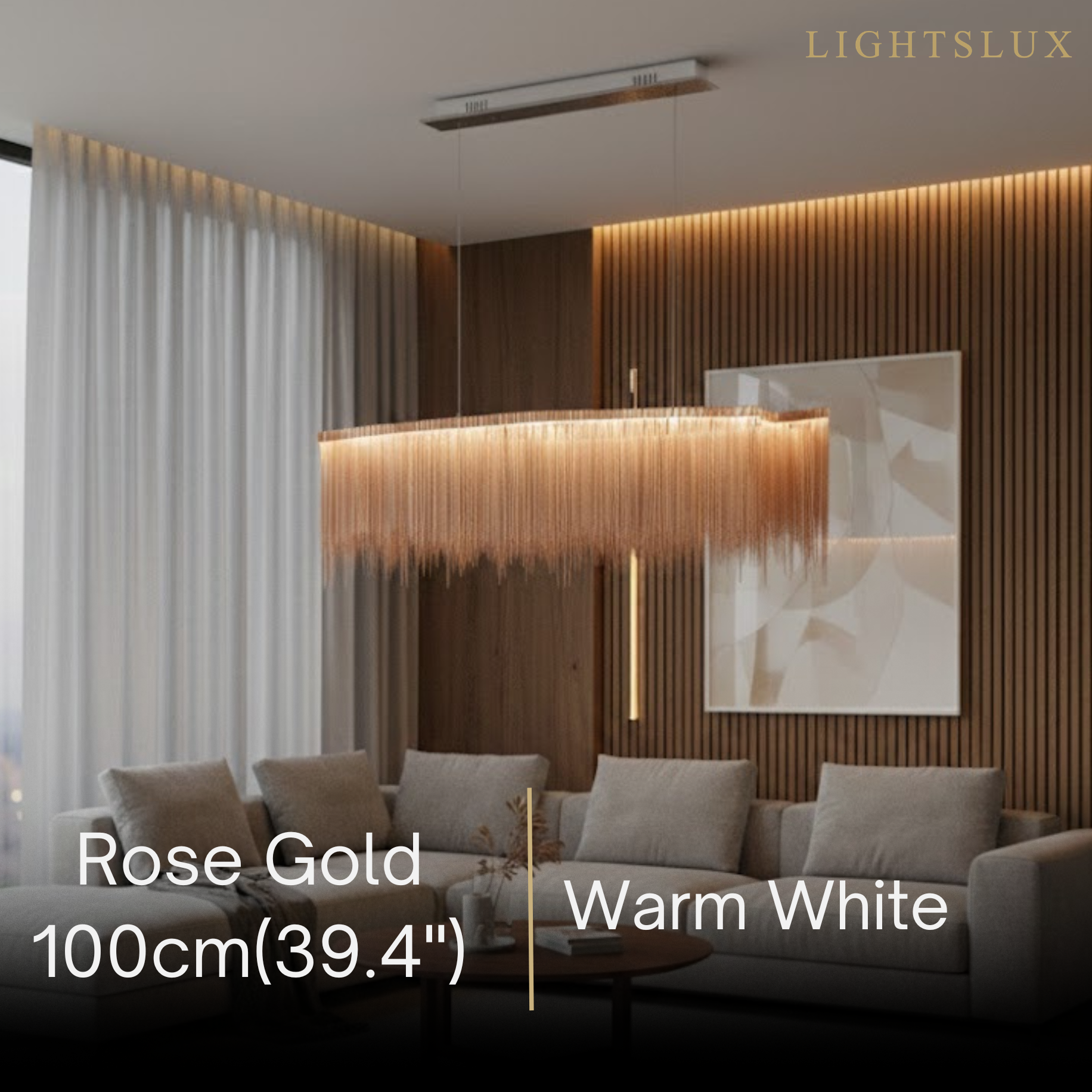 Gold or Chrome Pendant Light – Luxury Tassel Metal Fixture for Dining Room