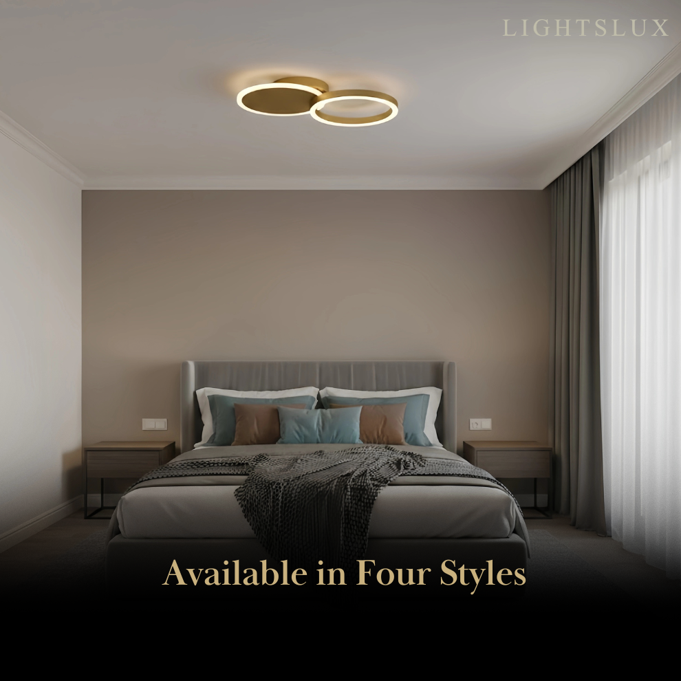 Nebula Ring Black/Gold Celing Light, 4Style, for Bedroom/Living Room/Commercial