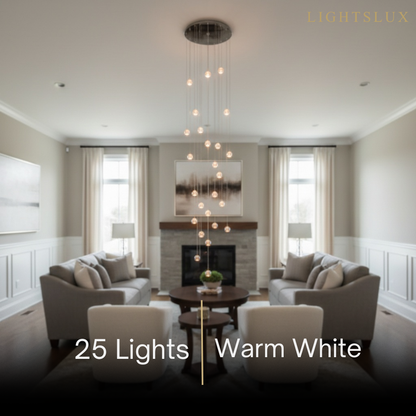 Excelis Royal Crystal Chandelier – Clear Sparkling Crystals with Warm Ambient Glow Living Room