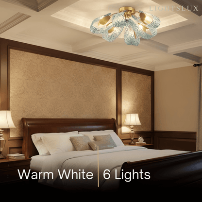 Art Deco Peacock Chandelier – Blue Feather Art Glass Contemporary for Dining Room Bedroom