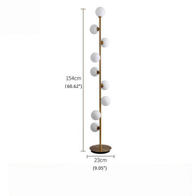 Excelis Modern Floor Lamp – Slim Design with Glass Globe for Living Room