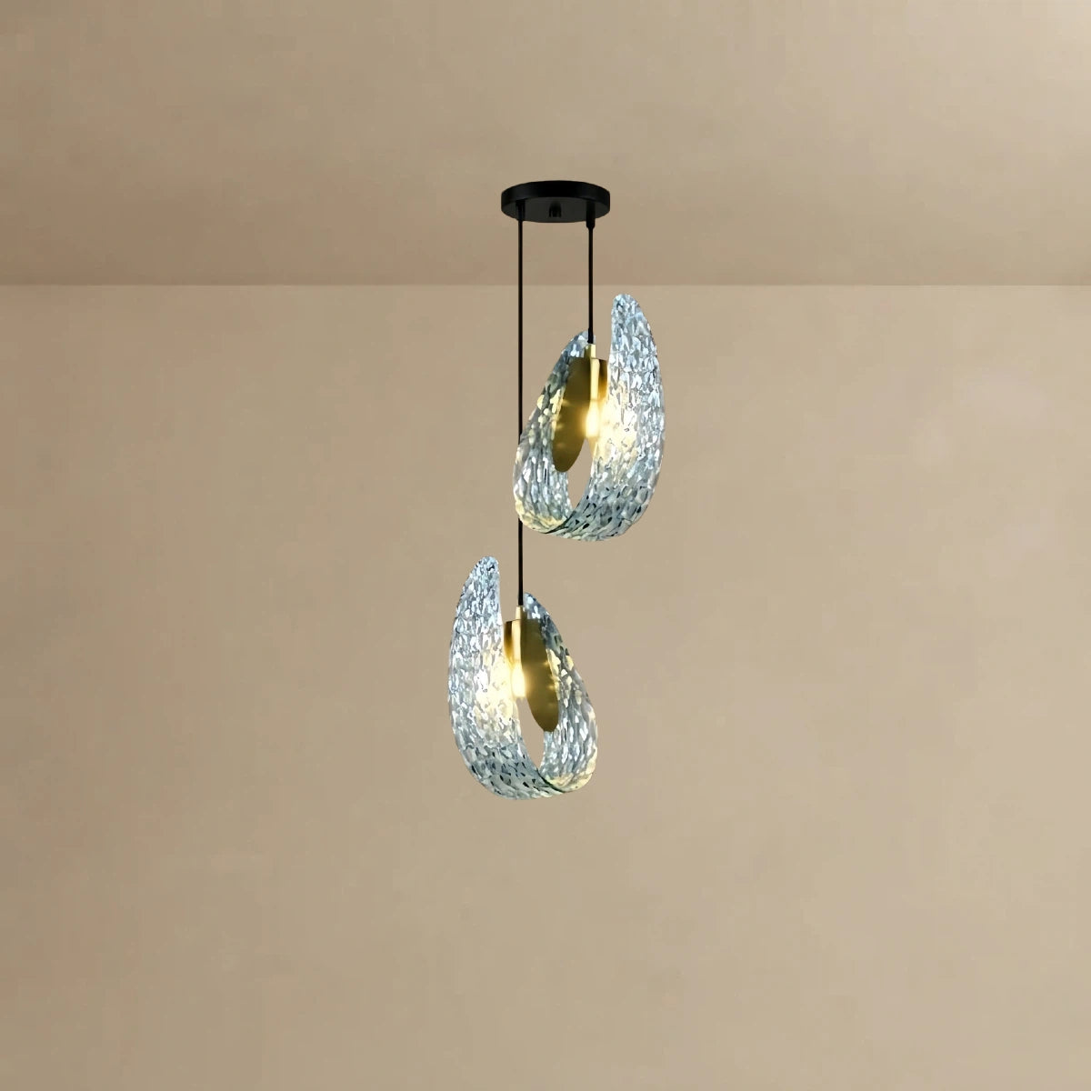 Art Deco Peacock Chandelier – Blue Feather Art Glass Contemporary for Dining Room Bedroom
