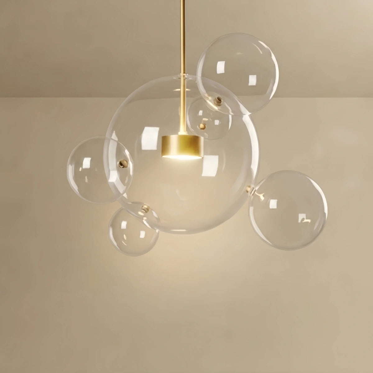 Vetro Modern Bubble Glass Pendant Light – Clear or Milky White for Dining Room