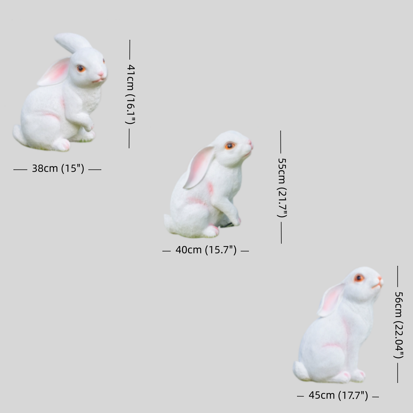 Vivara Easter Bunny Lawn Lamp — Fiberglass & Resin White for Garden