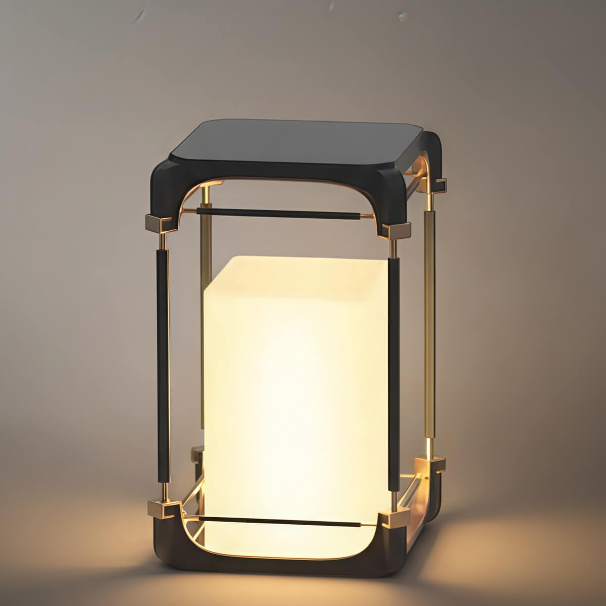 Arcato Modern Square Outdoor Floor Lamp — Black Metal/Acrylic Lantern for Patio