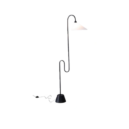Floor Lamp – Metal Base with Fabric Hooded for Bedroom