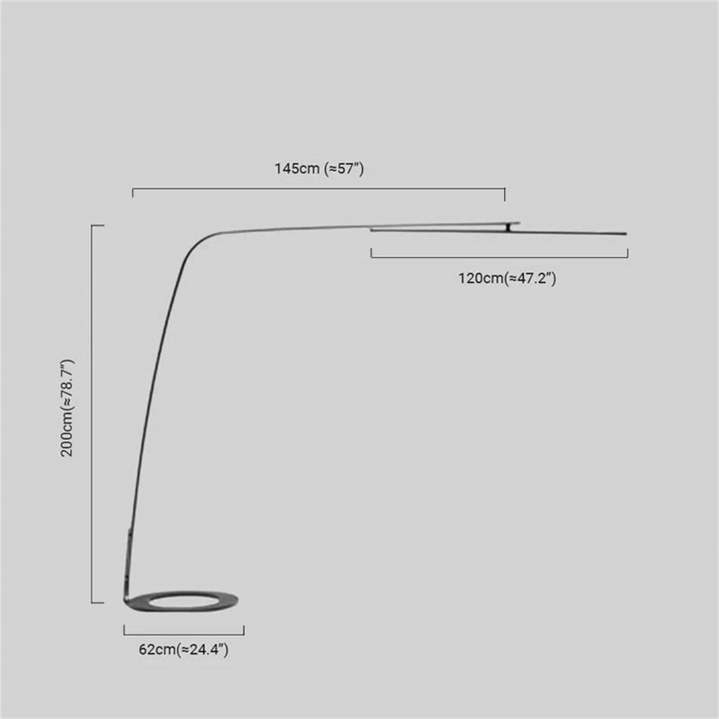 Black Floor Lamp – Long Linear Dimensions