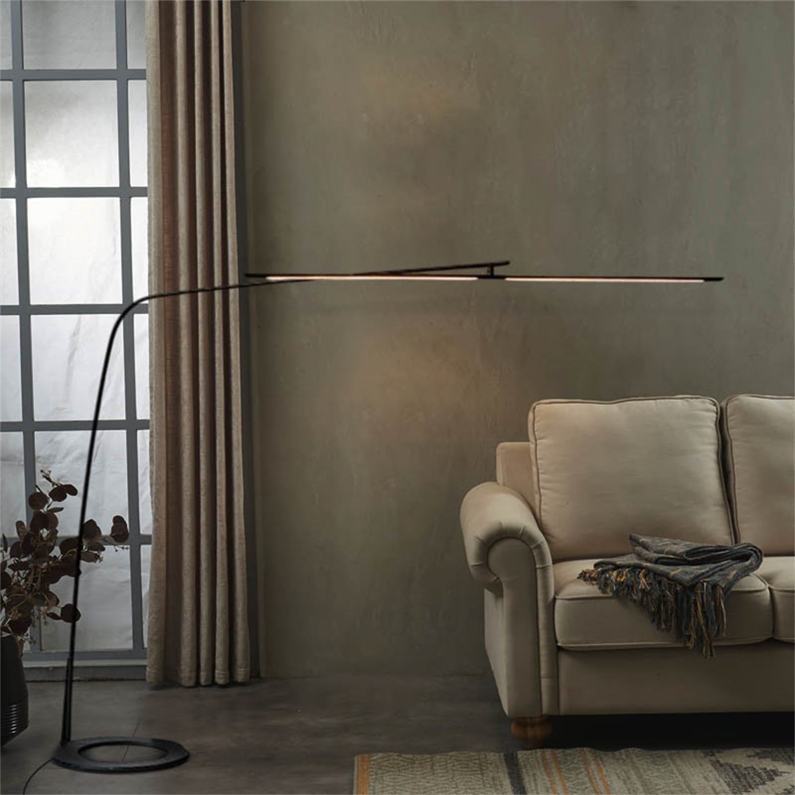 Black Floor Lamp – Long Linear Living Room