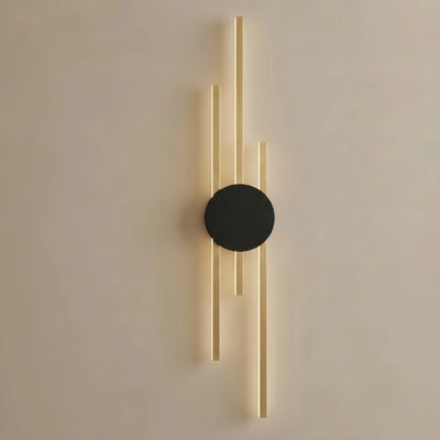 Arcato Modern Linear Wall Lamp - Black/Gold Metal