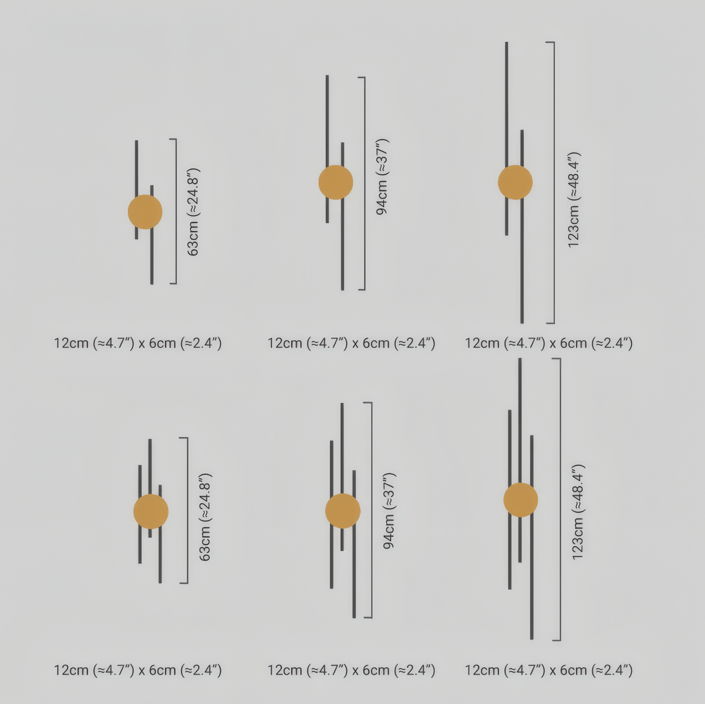 Modern Wall Lamp Metal Linear Living Room