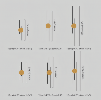 Modern Wall Lamp Metal Linear Living Room