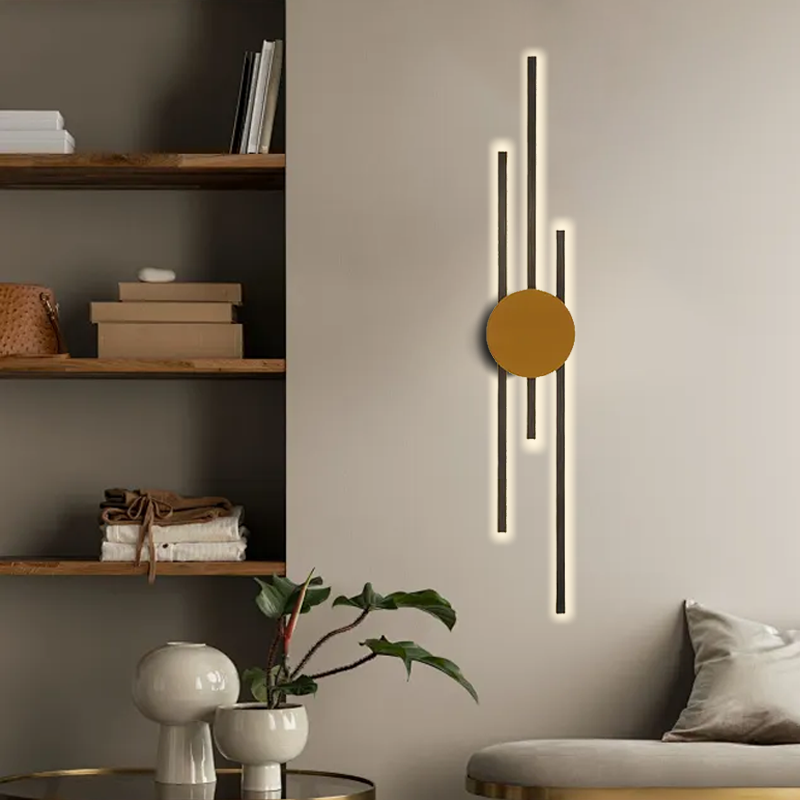 Modern Wall Lamp Metal Linear Living Room