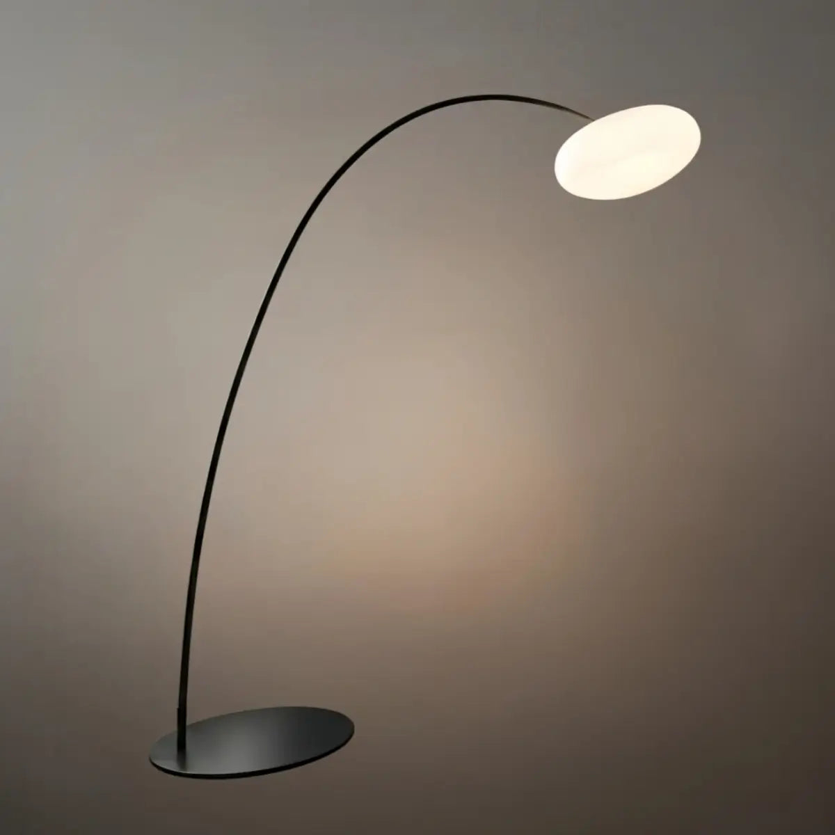 Velora Minimalist Floor Lamp - Curved Black/White Design, Dimmable for Living Room