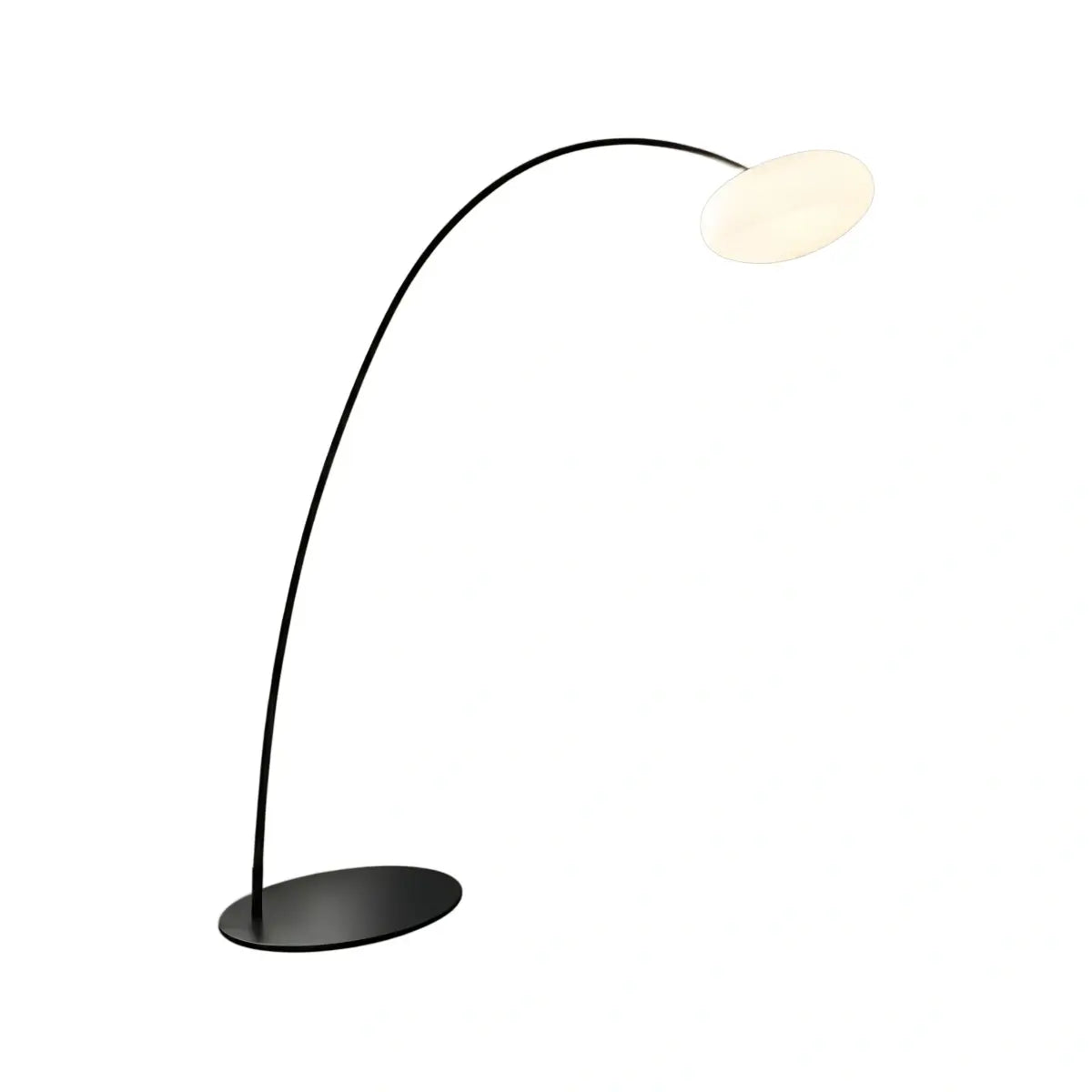 Velora Minimalist Floor Lamp - Curved Black/White Design, Dimmable for Living Room