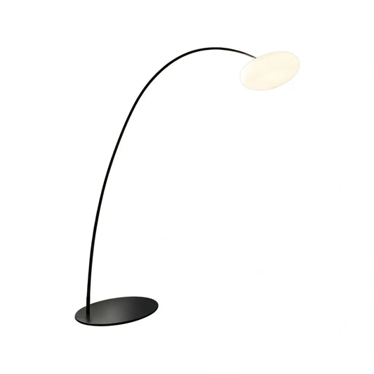 Velora Minimalist Floor Lamp - Curved Black/White Design, Dimmable for Living Room