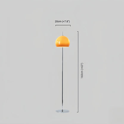 Crema Moderne runde Stehlampe - Metall/Glas in Orange für das Wohnzimmer