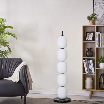 Modern White Floor Lamp – Glass Lantern Design for Living Room