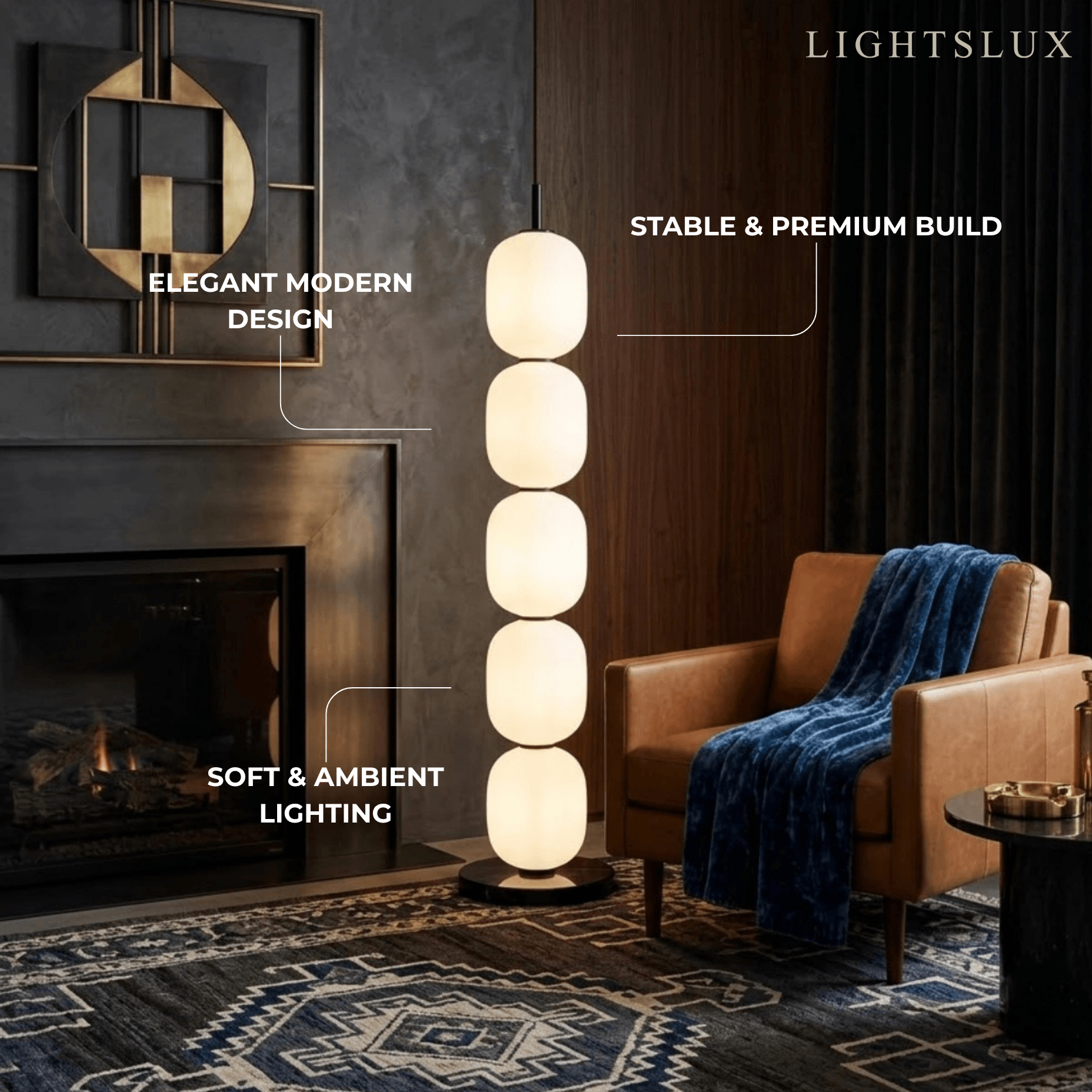 Velora Modern White Floor Lamp